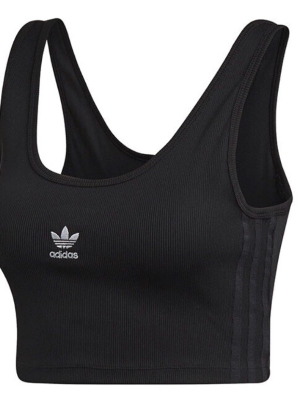adidas Originals Black Ribbed Crop Tank